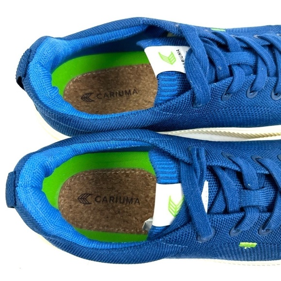 Cariuma Ibi Shoes 10 Womens Blue Bamboo Lace Up Knit Sneaker Mens 8.5 - Picture 4 of 9